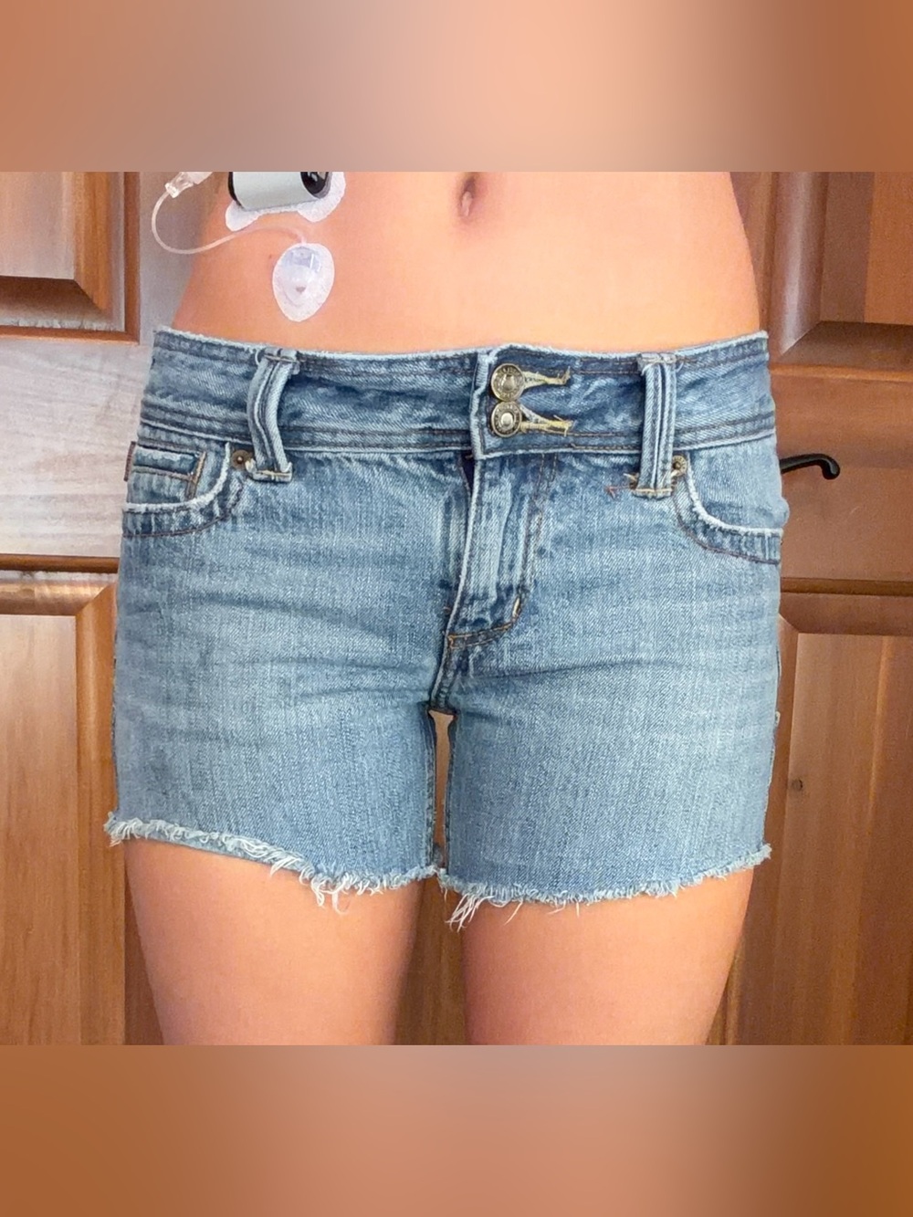 Vintage Hollister Mid Rise Double Button 4” Inseam Denim Shorts Women’s 7 Y2K